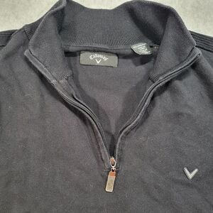 Callaway 1/4 Zip Black Sleeveless Sweater Vest Mens‎ XXL